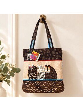 Laurel Burch Wild Cats Tote Folklorica LB5340 Canvas Shoulder Bag NWT Retired